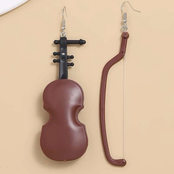 Violin & Bow Earrings - Picture 2 of 2